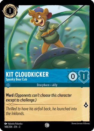 Kit Cloudkicker - Spunky Bear Cub (148/204) - Into the Inklands - Premium Lorcana Single from Into the Inklands - Just $0.25! Shop now at Game Crave Tournament Store