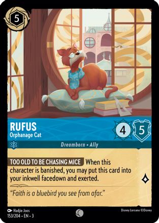 Rufus - Orphanage Cat (153/204) - Into the Inklands Cold Foil - Premium Lorcana Single from Into the Inklands - Just $0.25! Shop now at Game Crave Tournament Store