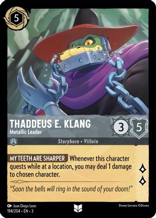 Thaddeus E. Klang - Metallic Leader (194/204) - Into the Inklands Cold Foil - Premium Lorcana Single from Into the Inklands - Just $0.26! Shop now at Game Crave Tournament Store