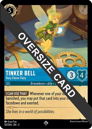 Tinker Bell - Very Clever Fairy (Oversized) (157/204) - Into the Inklands Cold Foil - Premium Lorcana Single from Into the Inklands - Just $1.83! Shop now at Game Crave Tournament Store