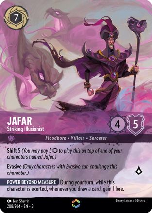 Jafar - Striking Illusionist (Alternate Art) (208/204) - Into the Inklands Holofoil - Premium Lorcana Single from Into the Inklands - Just $115.07! Shop now at Game Crave Tournament Store