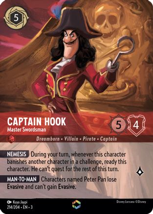 Captain Hook - Master Swordsman (Alternate Art) (214/204) - Into the Inklands Holofoil - Premium Lorcana Single from Into the Inklands - Just $40.67! Shop now at Game Crave Tournament Store