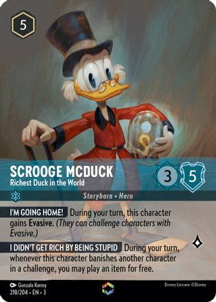 Scrooge McDuck - Richest Duck in the World (Alternate Art) (218/204) - Into the Inklands Holofoil - Premium Lorcana Single from Into the Inklands - Just $61.81! Shop now at Game Crave Tournament Store