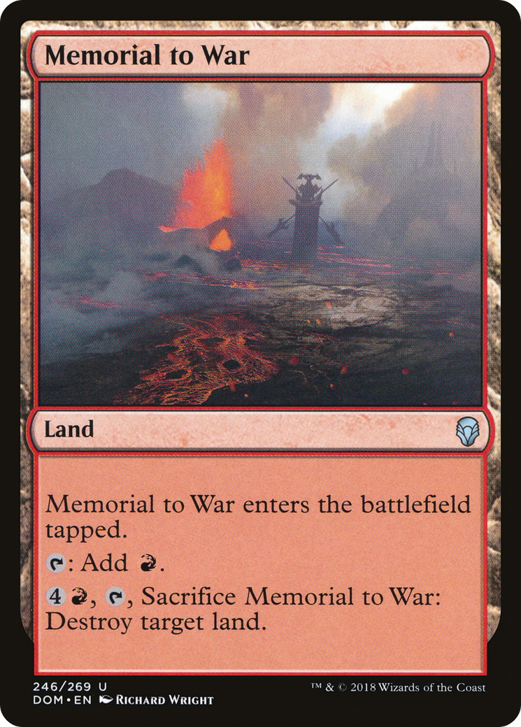 Memorial to War (DOM-246) - Dominaria - Premium MTG Single from Wizards of the Coast - Just $0.08! Shop now at Game Crave Tournament Store
