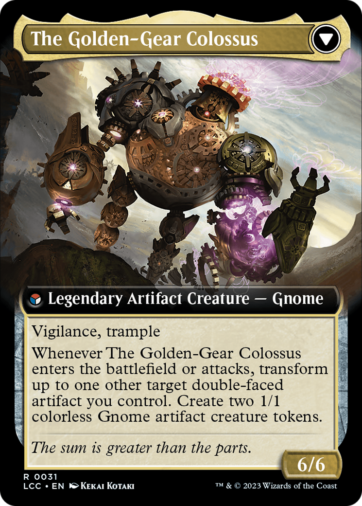 Tetzin, Gnome Champion // The Golden-Gear Colossus (LCC-031) - The Lost Caverns of Ixalan Commander: (Extended Art) Foil - Premium MTG Single from Wizards of the Coast - Just $0.09! Shop now at Game Crave Tournament Store