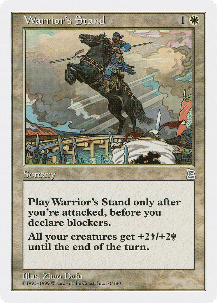 Warrior's Stand (PTK-031) - Portal Three Kingdoms - Premium MTG Single from Wizards of the Coast - Just $6.88! Shop now at Game Crave Tournament Store