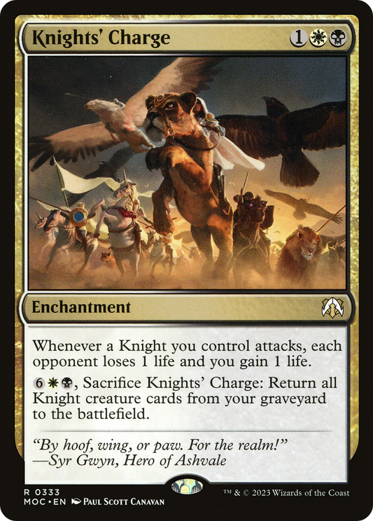 Knights' Charge (MOC-333) - March of the Machine Commander - Premium MTG Single from Wizards of the Coast - Just $0.35! Shop now at Game Crave Tournament Store