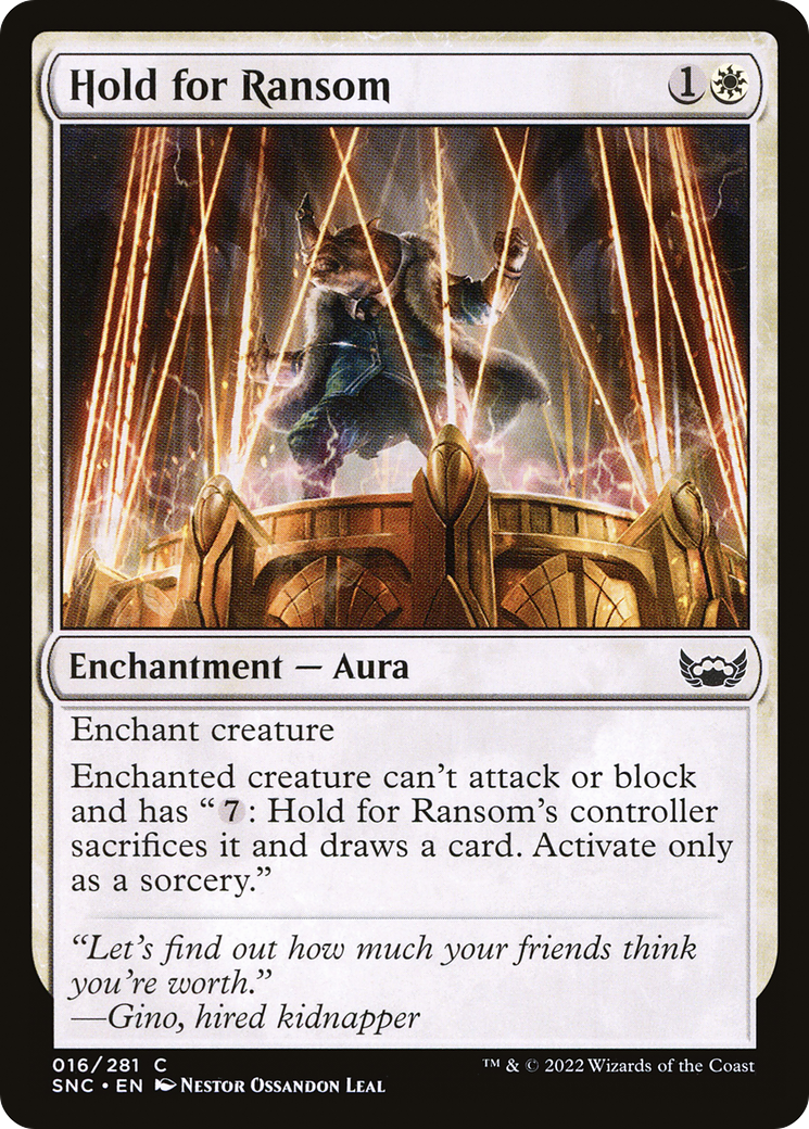 Hold for Ransom (SNC-016) - Streets of New Capenna - Premium MTG Single from Wizards of the Coast - Just $0.08! Shop now at Game Crave Tournament Store