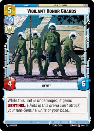Vigilant Honor Guards (48) - Spark of Rebellion Foil - Premium Star Wars: Unlimited Single from Spark of Rebellion - Just $0.25! Shop now at Game Crave Tournament Store