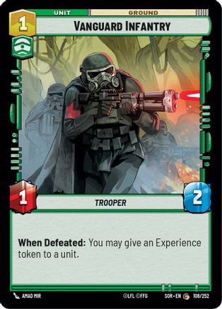 Vanguard Infantry (108) - Spark of Rebellion - Premium Star Wars: Unlimited Single from Spark of Rebellion - Just $0.25! Shop now at Game Crave Tournament Store