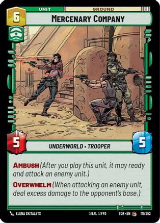 Mercenary Company (117/252) - Spark of Rebellion Foil - Premium Star Wars: Unlimited Single from Spark of Rebellion - Just $0.08! Shop now at Game Crave Tournament Store