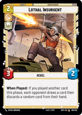 Lothal Insurgent (190/252) - Spark of Rebellion - Premium Star Wars: Unlimited Single from Spark of Rebellion - Just $0.08! Shop now at Game Crave Tournament Store