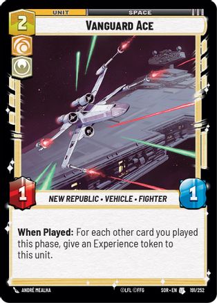 Vanguard Ace (191) - Spark of Rebellion - Premium Star Wars: Unlimited Single from Spark of Rebellion - Just $0.25! Shop now at Game Crave Tournament Store