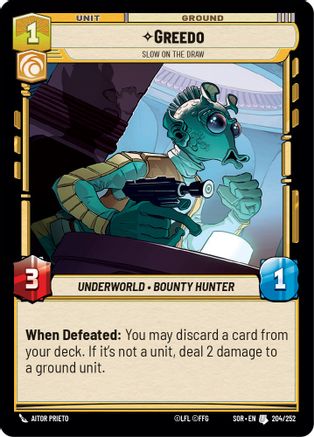 Greedo - Slow on the Draw (204) - Spark of Rebellion - Premium Star Wars: Unlimited Single from Spark of Rebellion - Just $0.27! Shop now at Game Crave Tournament Store
