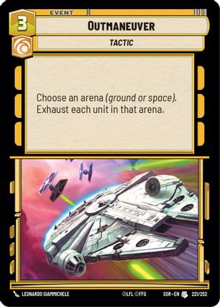 Outmaneuver (221) - Spark of Rebellion - Premium Star Wars: Unlimited Single from Spark of Rebellion - Just $0.25! Shop now at Game Crave Tournament Store