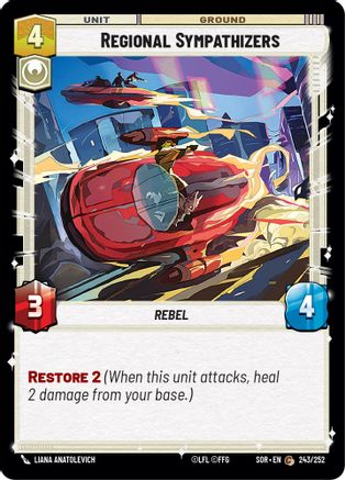 Regional Sympathizers (243/252) - Spark of Rebellion - Premium Star Wars: Unlimited Single from Spark of Rebellion - Just $0.08! Shop now at Game Crave Tournament Store