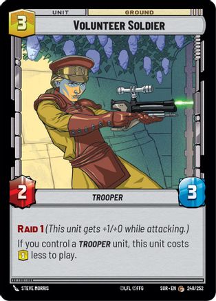 Volunteer Soldier (248) - Spark of Rebellion Foil - Premium Star Wars: Unlimited Single from Spark of Rebellion - Just $0.25! Shop now at Game Crave Tournament Store