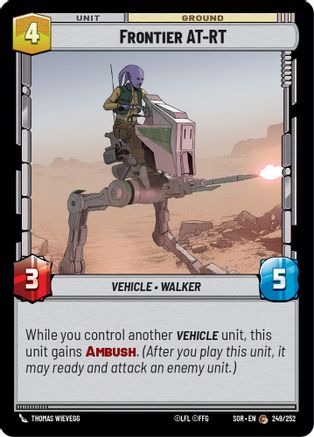 Frontier AT-RT (249) - Spark of Rebellion Foil - Premium Star Wars: Unlimited Single from Spark of Rebellion - Just $0.25! Shop now at Game Crave Tournament Store
