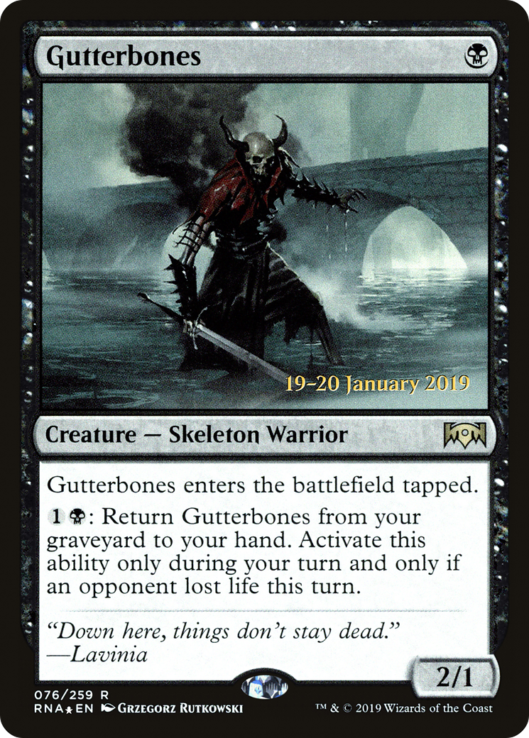 Gutterbones (PRNA-76S) - Ravnica Allegiance Promos Foil - Premium MTG Single from Wizards of the Coast - Just $0.33! Shop now at Game Crave Tournament Store