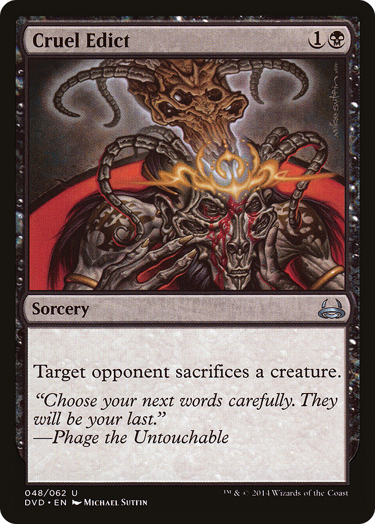 Cruel Edict (DVD-048) - Duel Decks Anthology: Divine vs. Demonic - Premium MTG Single from Wizards of the Coast - Just $0.19! Shop now at Game Crave Tournament Store