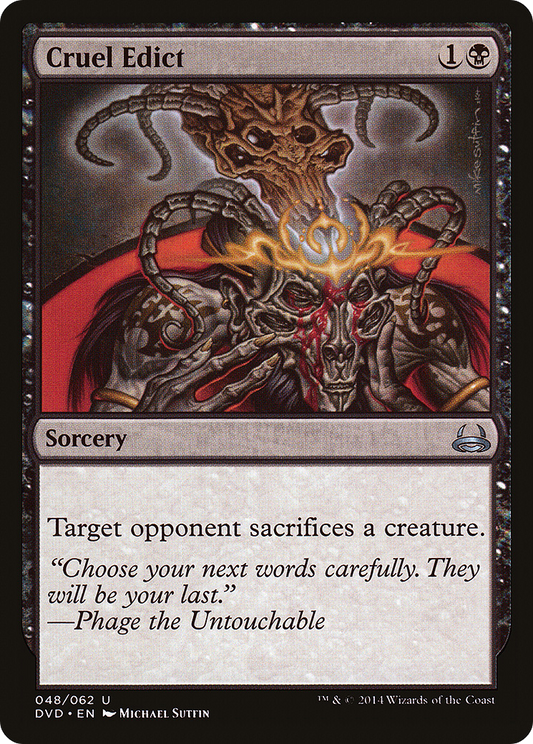 Cruel Edict (DVD-048) - Duel Decks Anthology: Divine vs. Demonic - Premium MTG Single from Wizards of the Coast - Just $0.19! Shop now at Game Crave Tournament Store