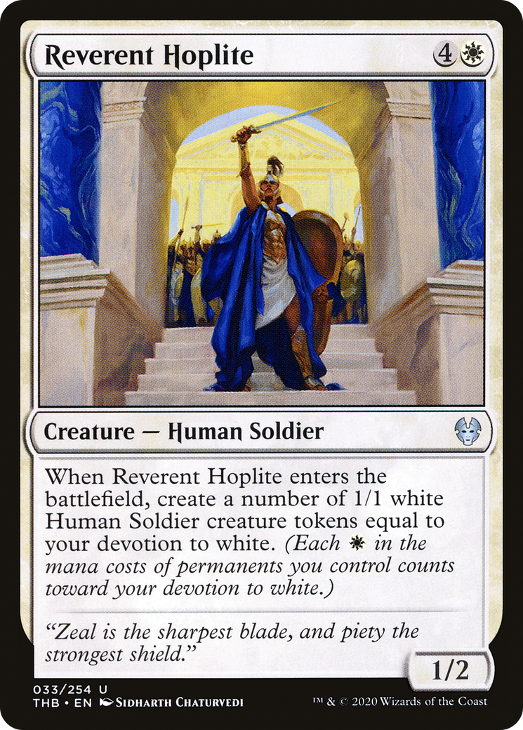 Reverent Hoplite (THB-033) - Theros Beyond Death - Premium MTG Single from Wizards of the Coast - Just $0.08! Shop now at Game Crave Tournament Store