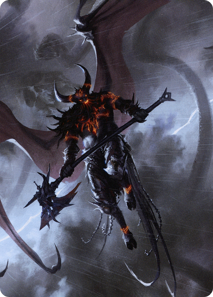 Burning-Rune Demon // Burning-Rune Demon (AKHM-020) - Kaldheim Art Series (Borderless) Foil - Premium MTG Single from Wizards of the Coast - Just $0! Shop now at Game Crave Tournament Store