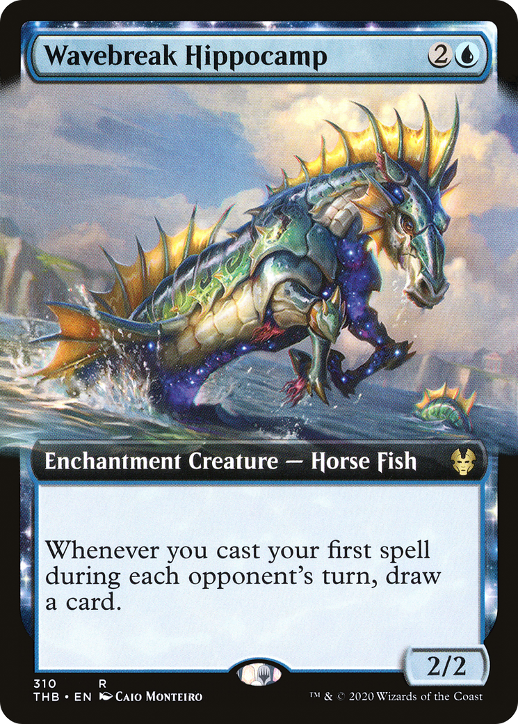 Wavebreak Hippocamp (THB-310) - Theros Beyond Death: (Extended Art, nyxtouched) - Premium MTG Single from Wizards of the Coast - Just $1.71! Shop now at Game Crave Tournament Store