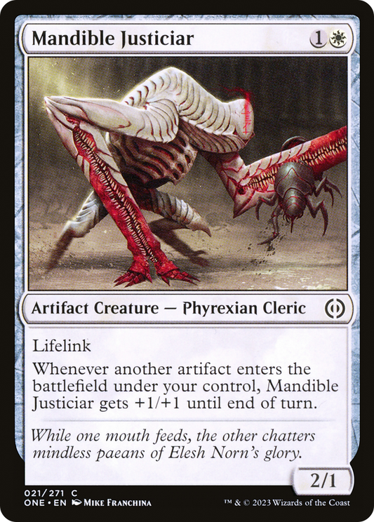 Mandible Justiciar (ONE-021) - Phyrexia: All Will Be One - Premium MTG Single from Wizards of the Coast - Just $0.08! Shop now at Game Crave Tournament Store