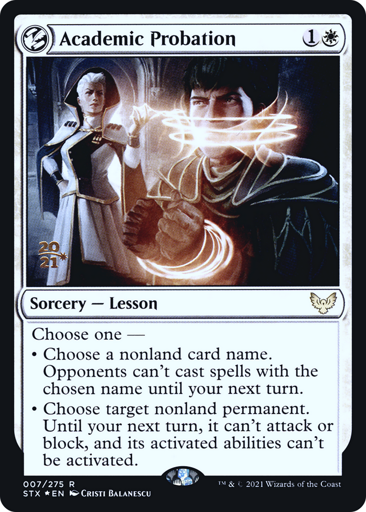 Academic Probation (PSTX-07S) - Strixhaven: School of Mages Promos: (lesson) Foil - Premium MTG Single from Wizards of the Coast - Just $0.08! Shop now at Game Crave Tournament Store