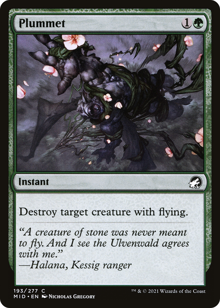 Plummet (MID-193) - Innistrad: Midnight Hunt - Premium MTG Single from Wizards of the Coast - Just $0.08! Shop now at Game Crave Tournament Store