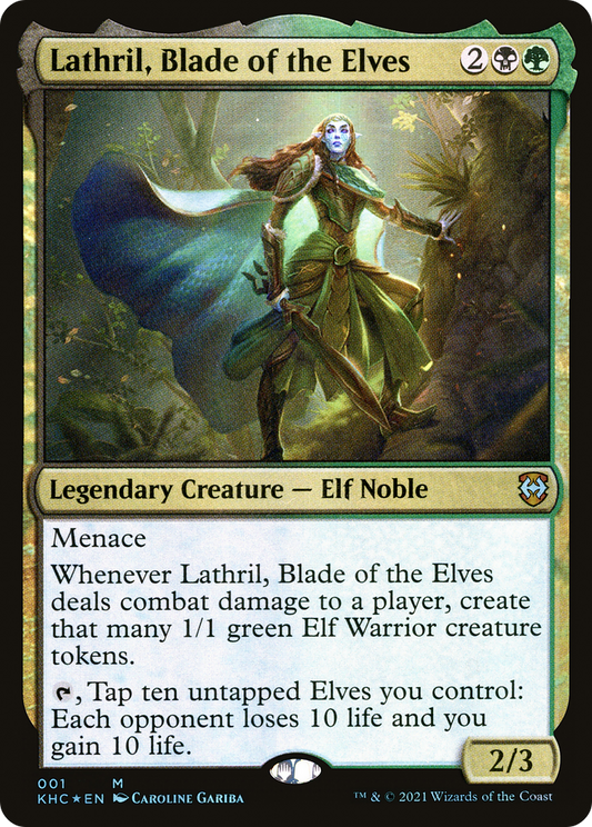 Lathril, Blade of the Elves (KHC-001) - Kaldheim Commander Foil - Premium MTG Single from Wizards of the Coast - Just $0.66! Shop now at Game Crave Tournament Store