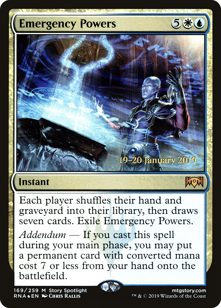 Emergency Powers (PRNA-169S) - Ravnica Allegiance Promos Foil - Premium MTG Single from Wizards of the Coast - Just $1.74! Shop now at Game Crave Tournament Store