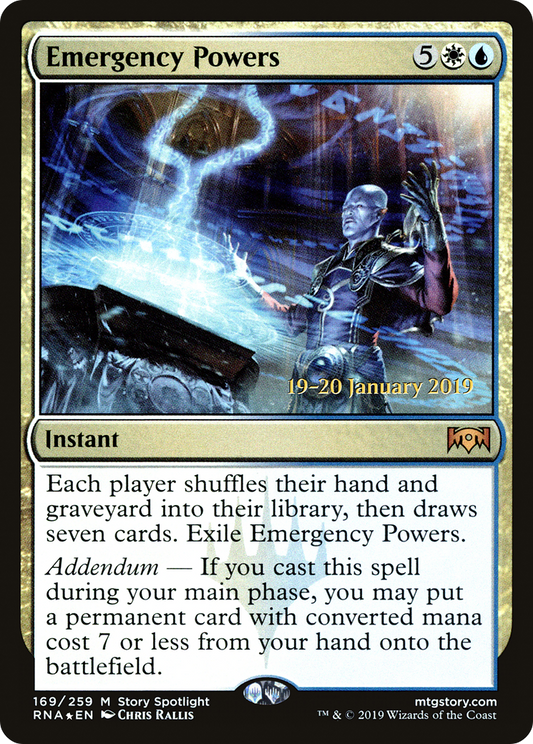 Emergency Powers (PRNA-169S) - Ravnica Allegiance Promos Foil - Premium MTG Single from Wizards of the Coast - Just $1.74! Shop now at Game Crave Tournament Store