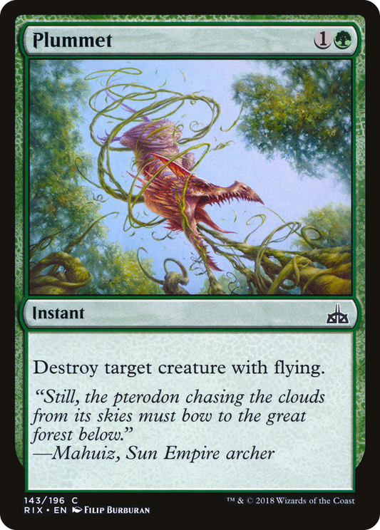 Plummet (RIX-143) - Rivals of Ixalan - Premium MTG Single from Wizards of the Coast - Just $0.25! Shop now at Game Crave Tournament Store