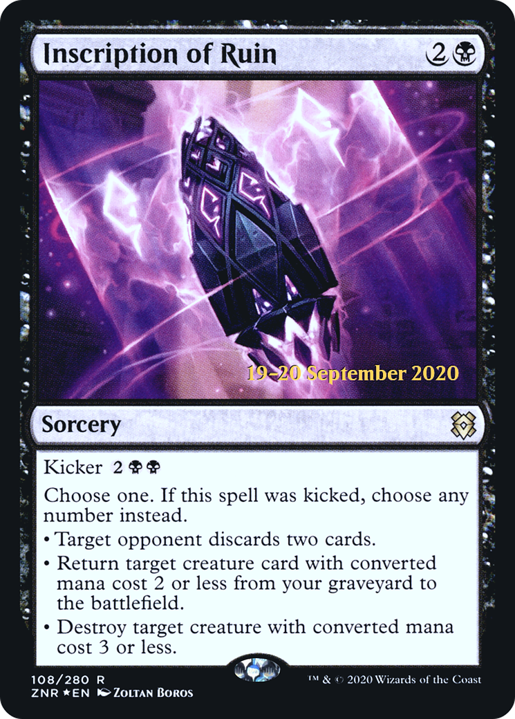 Inscription of Ruin (PZNR-108S) - Zendikar Rising Promos Foil - Premium MTG Single from Wizards of the Coast - Just $0.11! Shop now at Game Crave Tournament Store