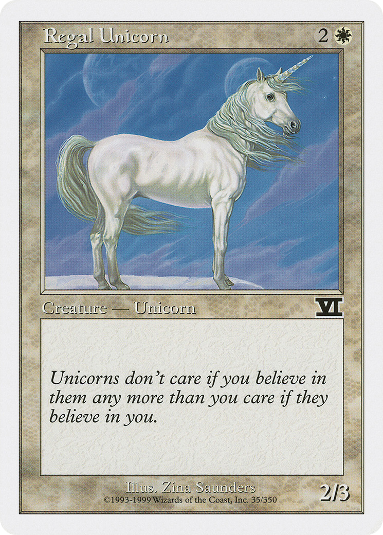 Regal Unicorn (6ED-035) - Classic Sixth Edition - Premium MTG Single from Wizards of the Coast - Just $0.08! Shop now at Game Crave Tournament Store