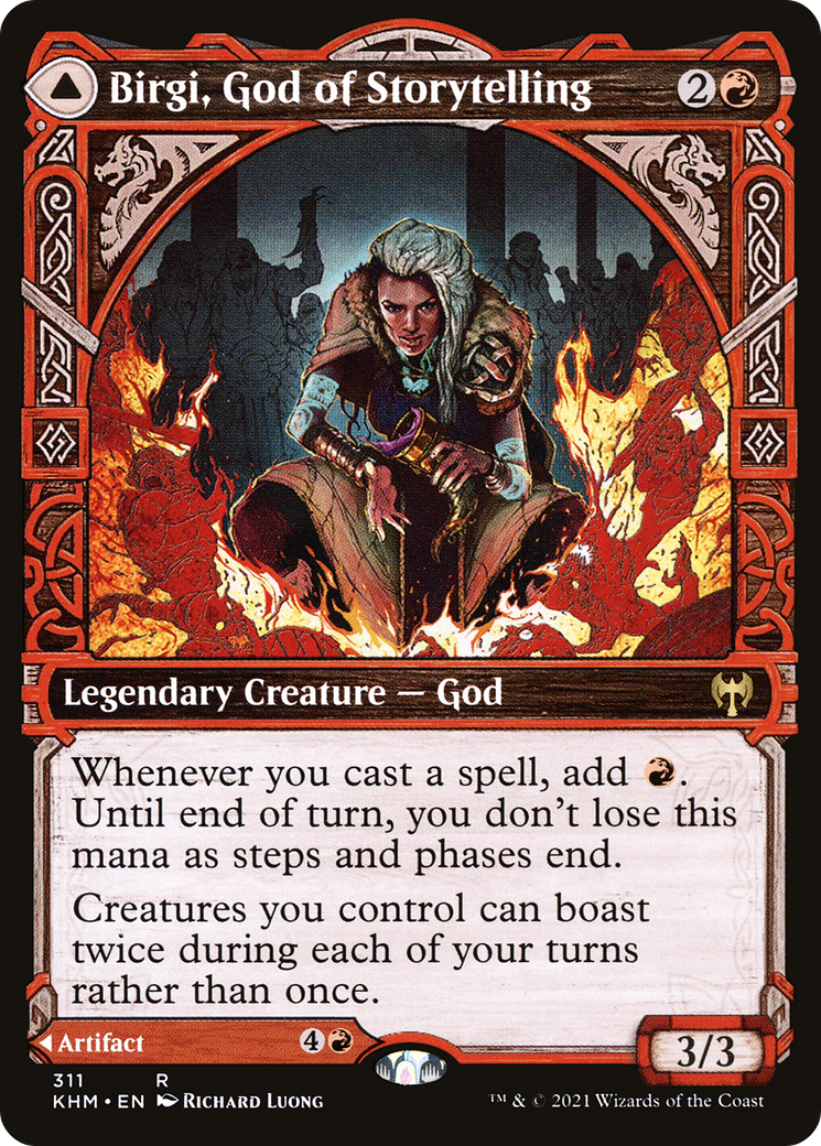 Birgi, God of Storytelling // Harnfel, Horn of Bounty (KHM-311) - Kaldheim: (Showcase) - Premium MTG Single from Wizards of the Coast - Just $14.19! Shop now at Game Crave Tournament Store