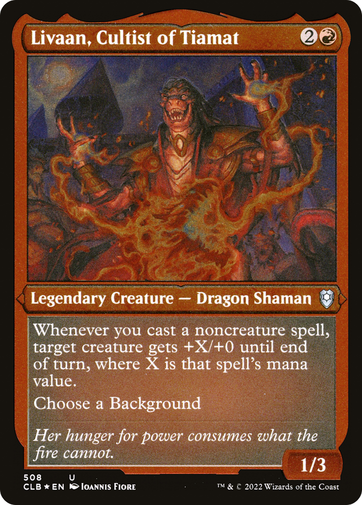 Livaan, Cultist of Tiamat (CLB-508) - Commander Legends: Battle for Baldur's Gate Etched Foil - Premium MTG Single from Wizards of the Coast - Just $0.08! Shop now at Game Crave Tournament Store