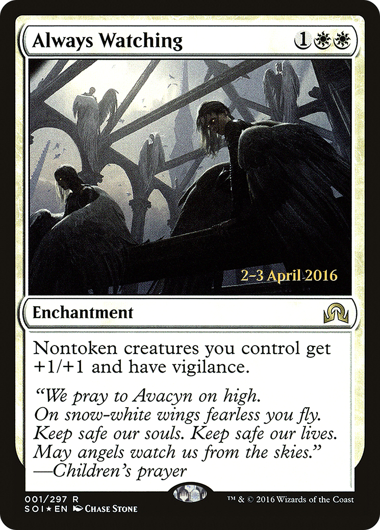 Always Watching (PSOI-01S) - Shadows over Innistrad Promos Foil - Premium MTG Single from Wizards of the Coast - Just $0.99! Shop now at Game Crave Tournament Store
