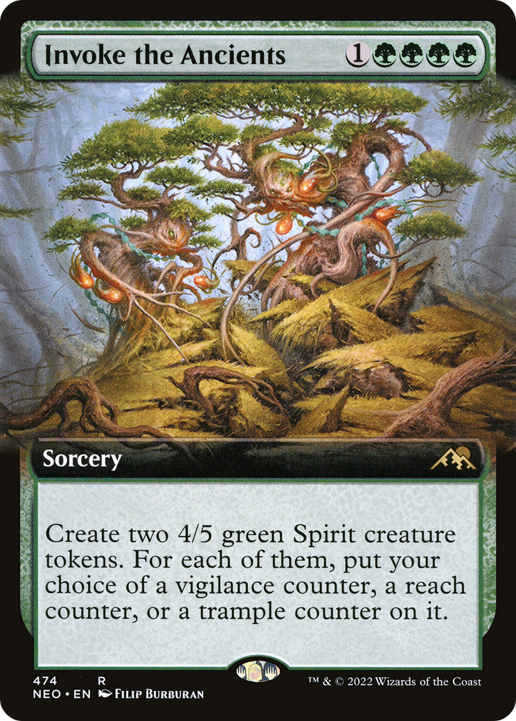 Invoke the Ancients (NEO-474) - Kamigawa: Neon Dynasty: (Extended Art) - Premium MTG Single from Wizards of the Coast - Just $0.08! Shop now at Game Crave Tournament Store