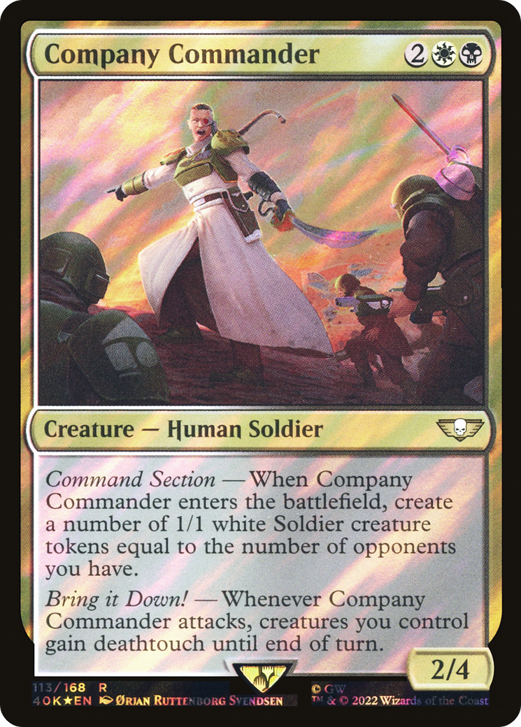 Company Commander (40K-113★) - Warhammer 40,000 Commander Foil - Premium MTG Single from Wizards of the Coast - Just $1.03! Shop now at Game Crave Tournament Store
