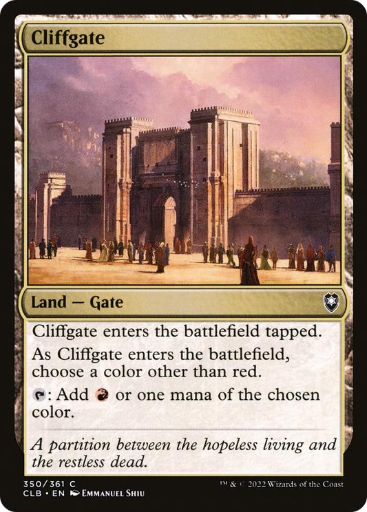 Cliffgate (CLB-350) - Commander Legends: Battle for Baldur's Gate - Premium MTG Single from Wizards of the Coast - Just $0.08! Shop now at Game Crave Tournament Store