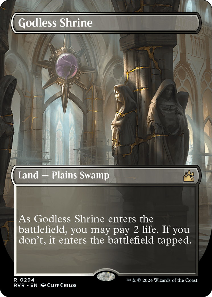 Godless Shrine (RVR-294) - Ravnica Remastered (Borderless) Foil - Premium MTG Single from Wizards of the Coast - Just $10.67! Shop now at Game Crave Tournament Store