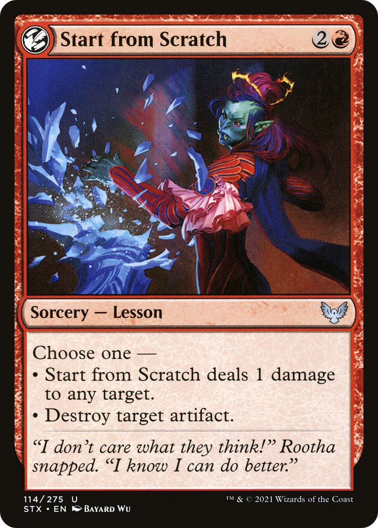 Start from Scratch (STX-114) - Strixhaven: School of Mages: (lesson) Foil - Premium MTG Single from Wizards of the Coast - Just $0.08! Shop now at Game Crave Tournament Store