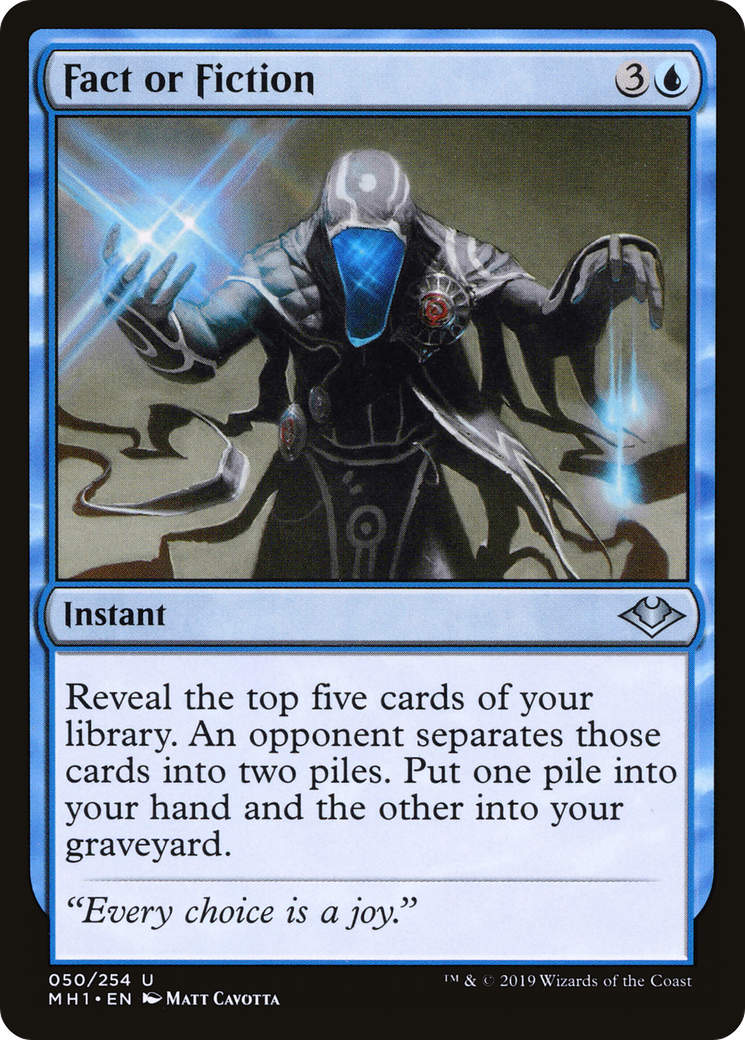 Fact or Fiction (MH1-050) - Modern Horizons - Premium MTG Single from Wizards of the Coast - Just $0.08! Shop now at Game Crave Tournament Store