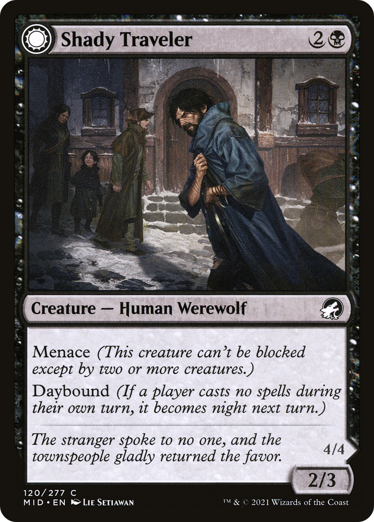 Shady Traveler // Stalking Predator (MID-120) - Innistrad: Midnight Hunt: (Double Faced Transform) - Premium MTG Single from Wizards of the Coast - Just $0.08! Shop now at Game Crave Tournament Store