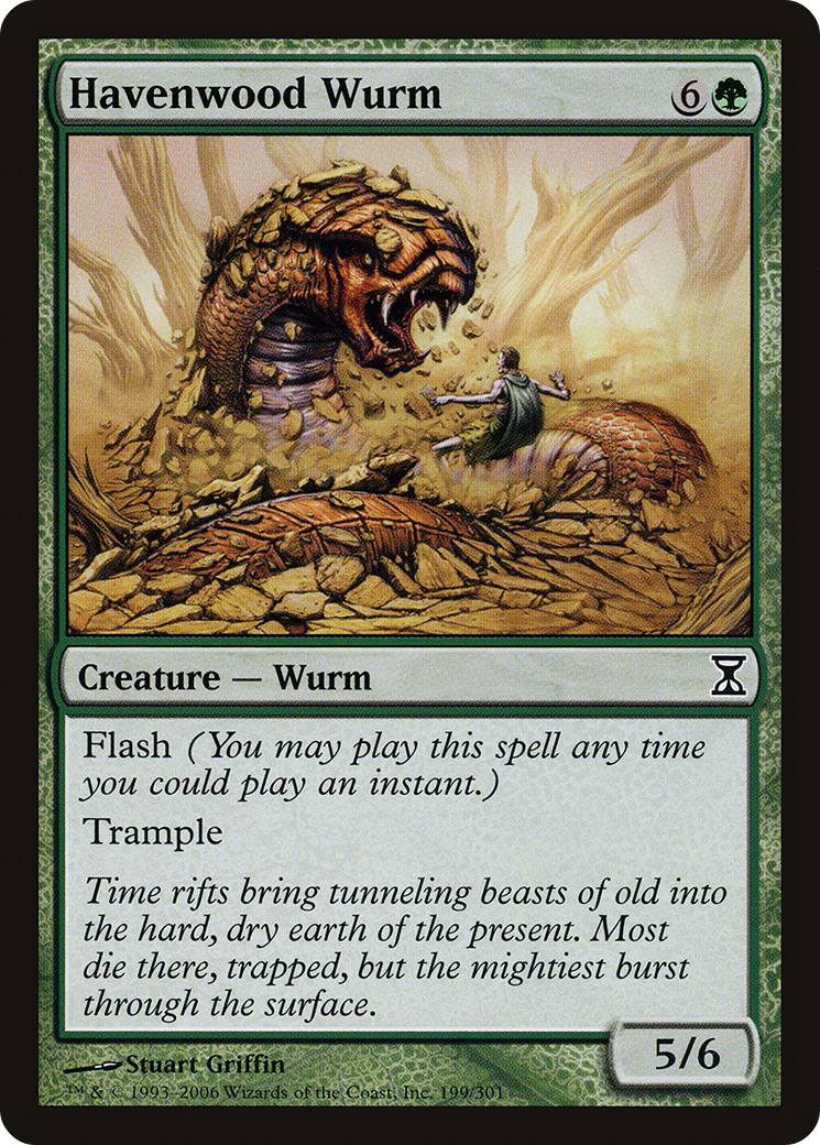 Havenwood Wurm (TSP-199) - Time Spiral - Premium MTG Single from Wizards of the Coast - Just $0.08! Shop now at Game Crave Tournament Store