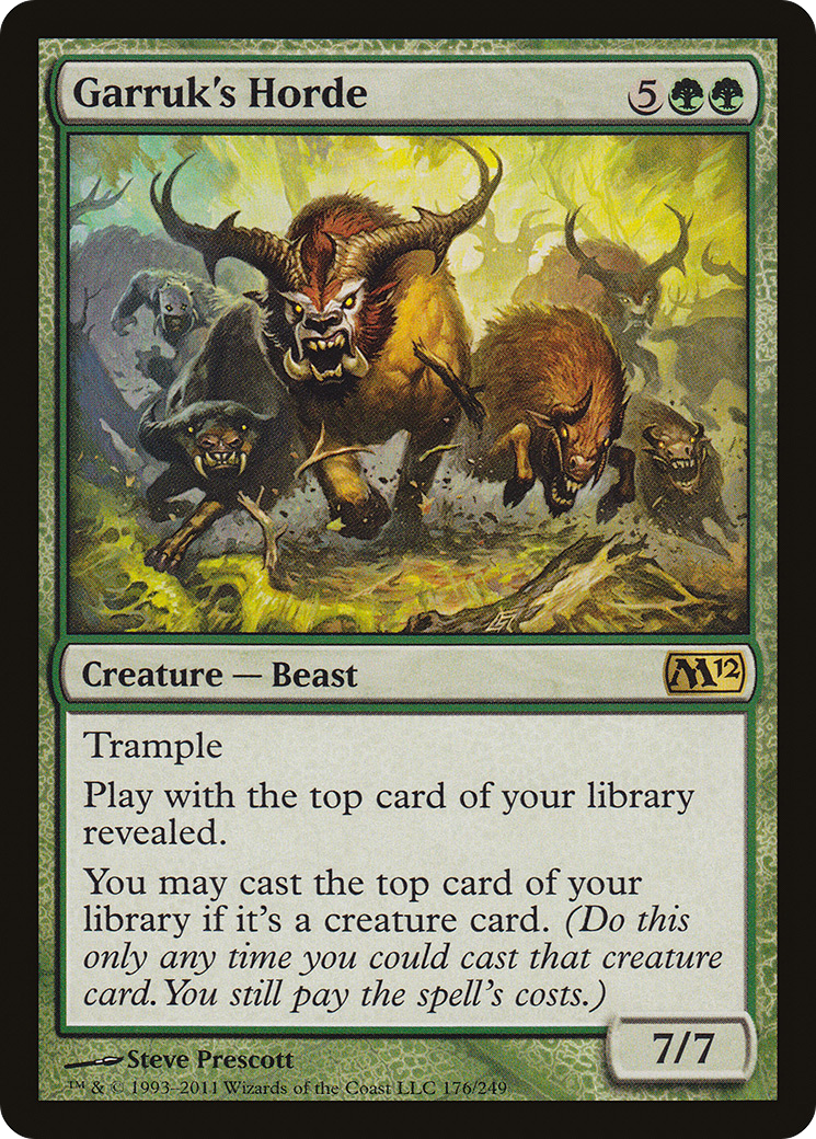 Garruk's Horde (M12-176) - Magic 2012 Foil - Premium MTG Single from Wizards of the Coast - Just $0.43! Shop now at Game Crave Tournament Store