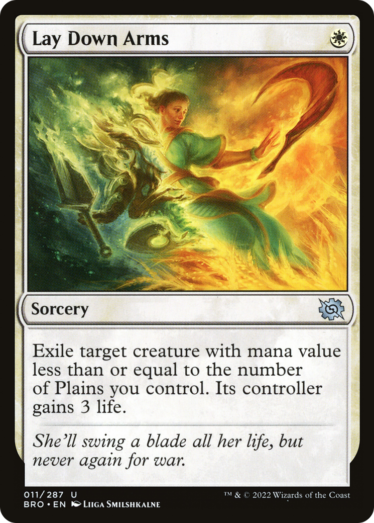 Lay Down Arms (BRO-011) - The Brothers' War - Premium MTG Single from Wizards of the Coast - Just $0.08! Shop now at Game Crave Tournament Store
